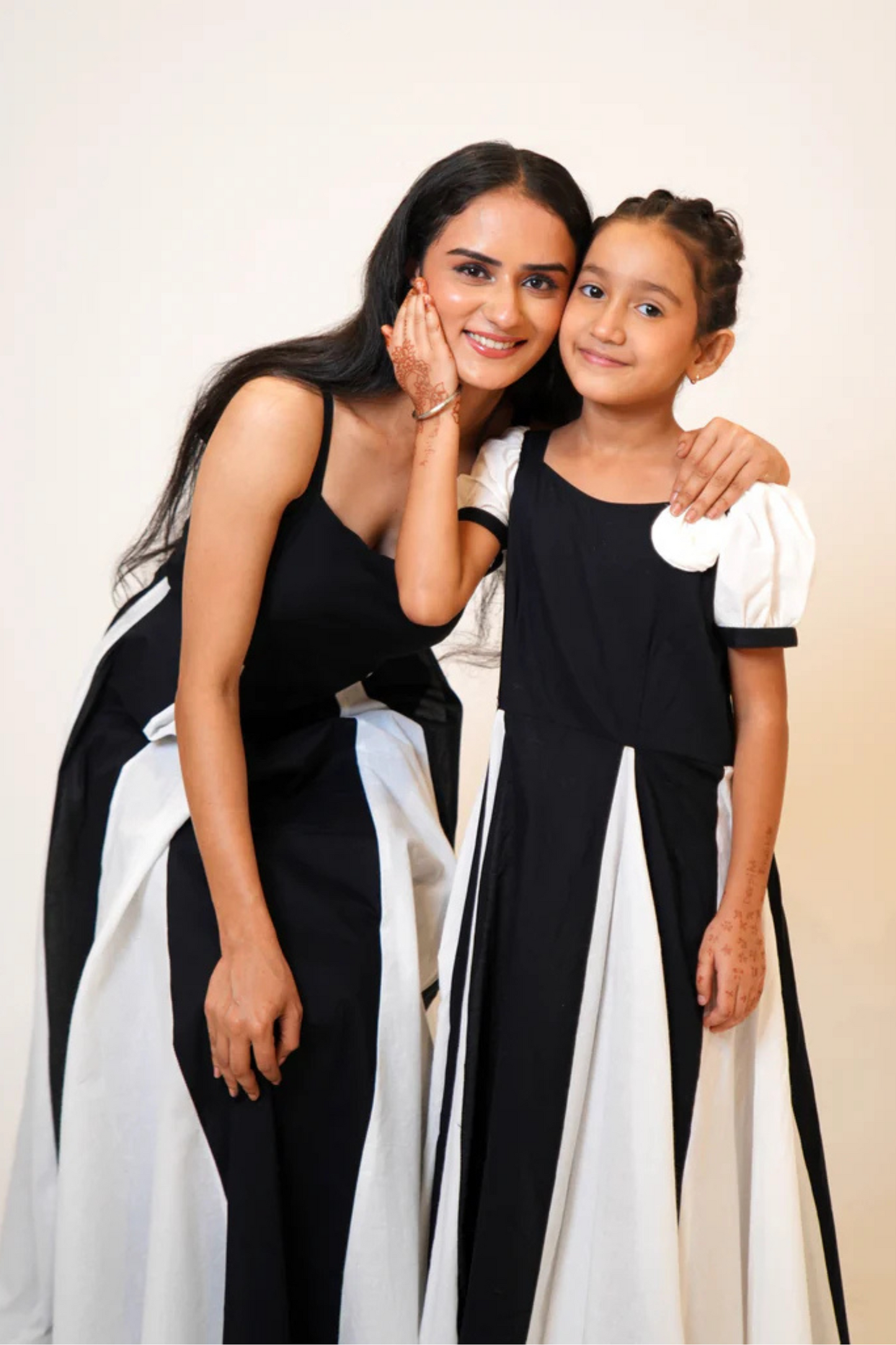 Black and White Monochrome Twinning Dress