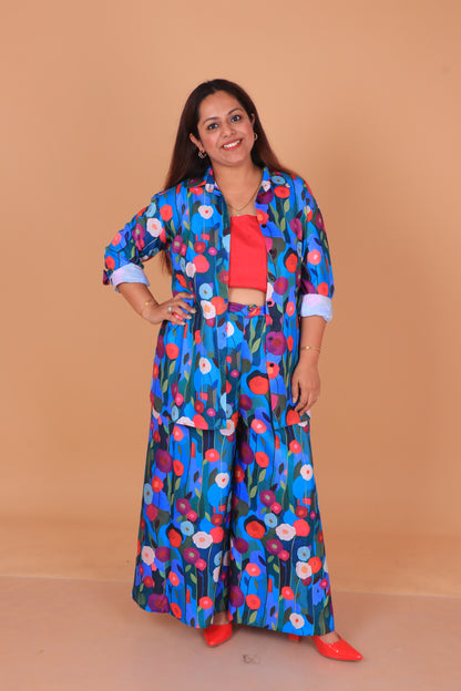 Blue Floral Co-ord Set Women