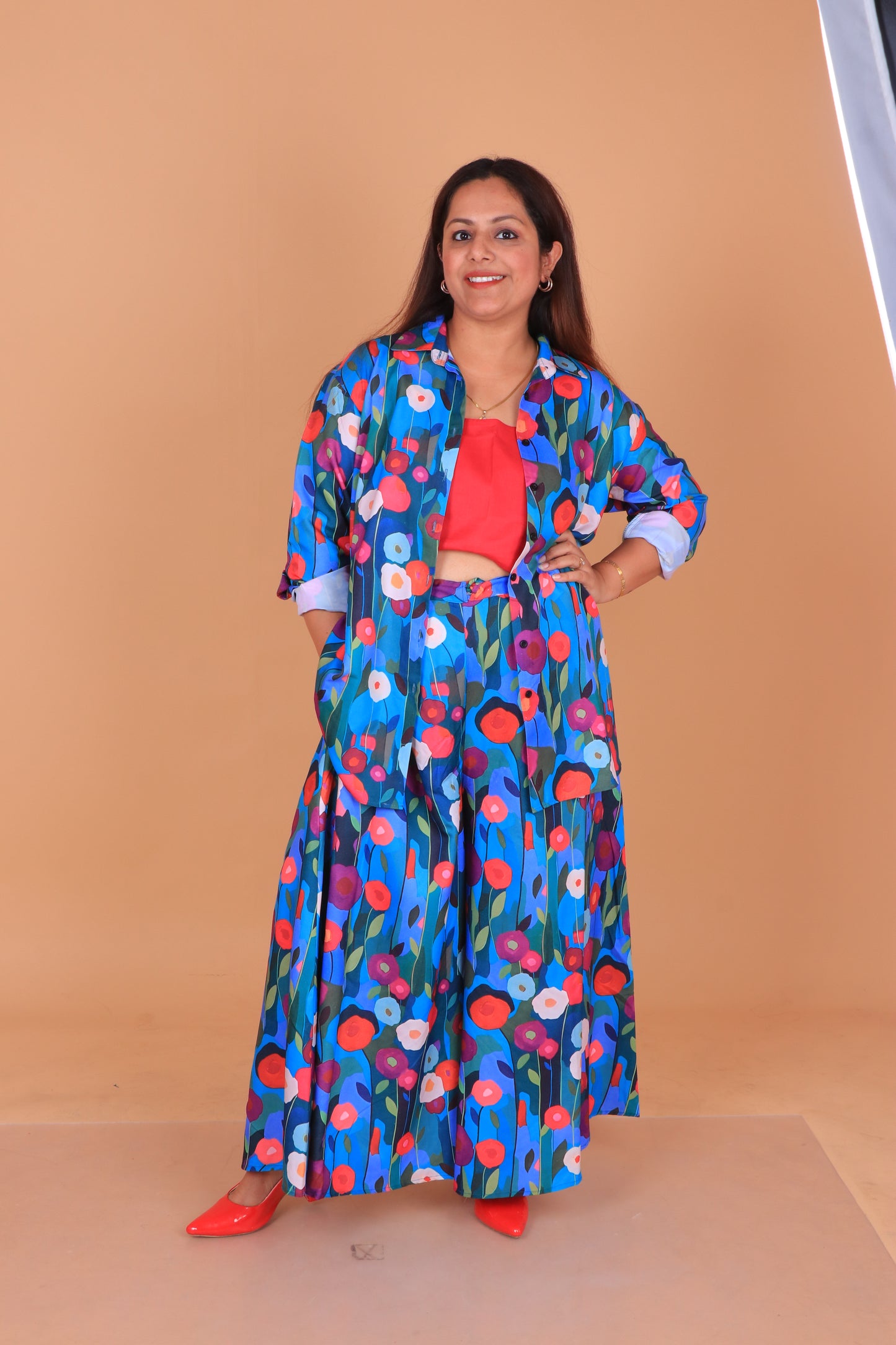 Blue Floral Co-ord Set Women