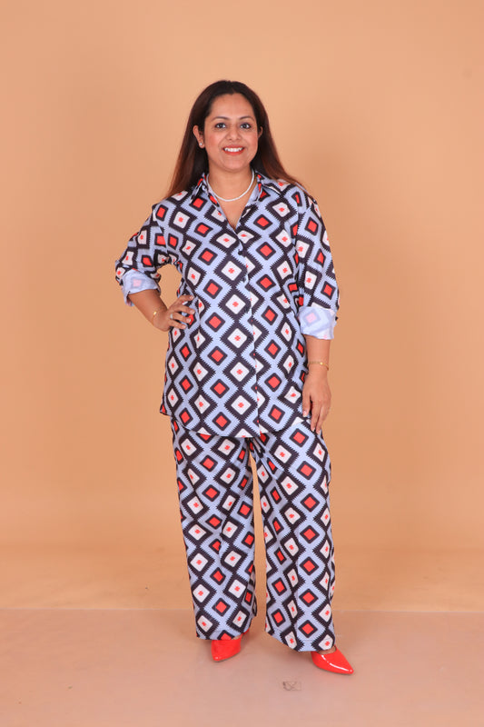 Geometric Print Co-ord Set for Women