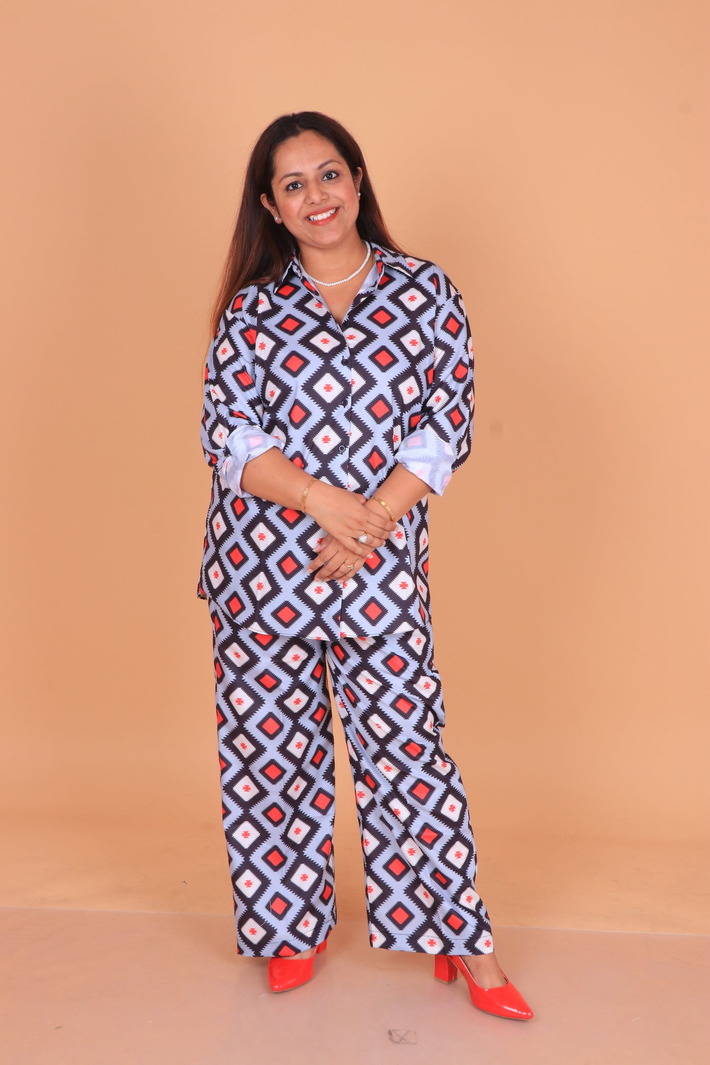 Geometric Print Co-ord Set for Women