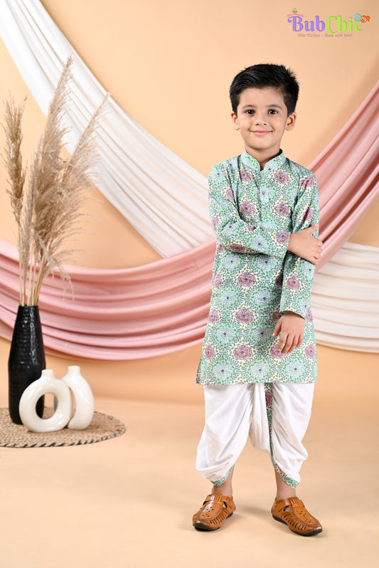 Sea Green Kurta with Dhoti