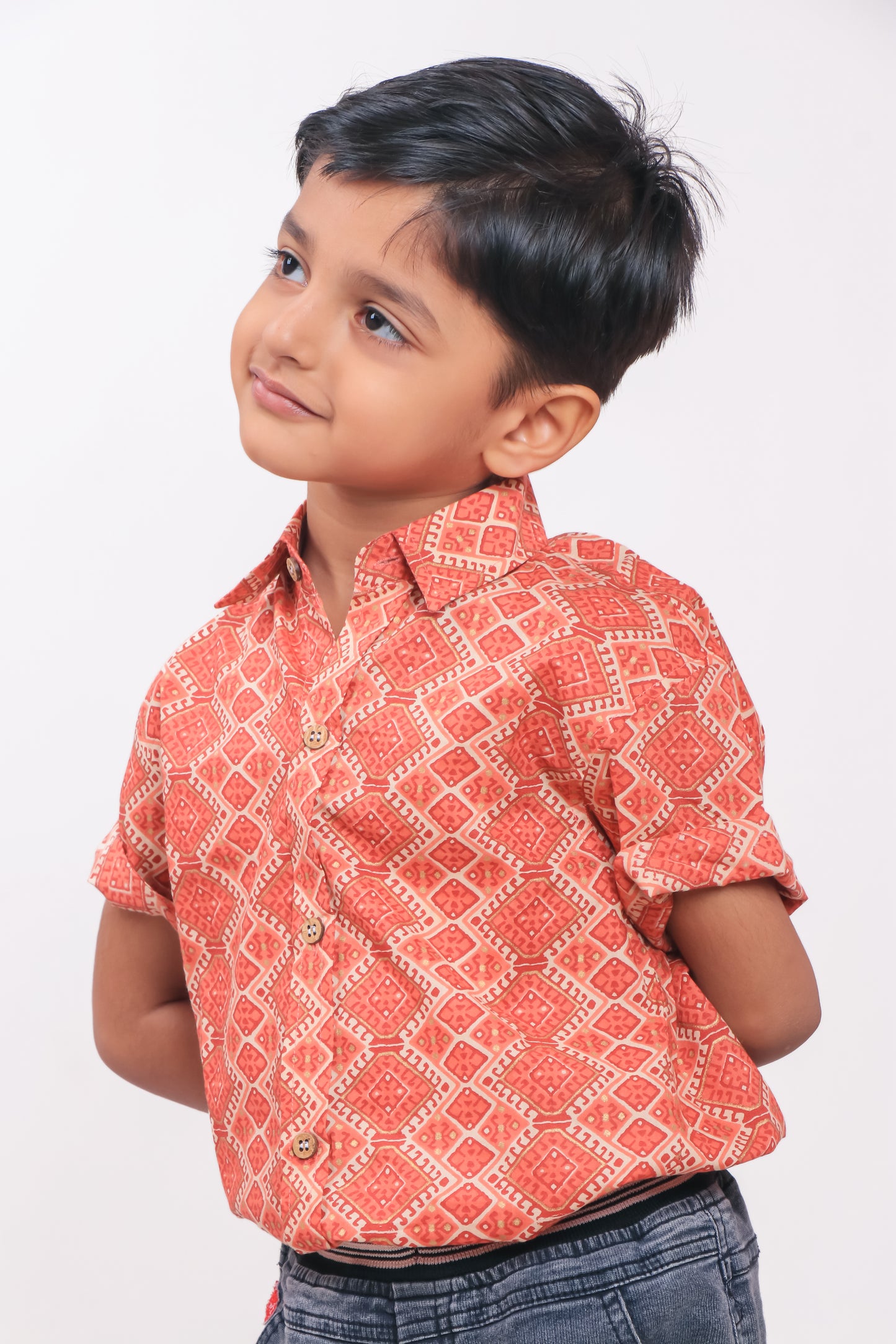 Vibrant Orange Print Shirt