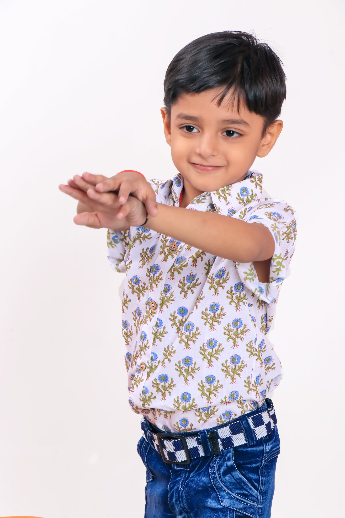 Adorable White Floral Shirt for Kids