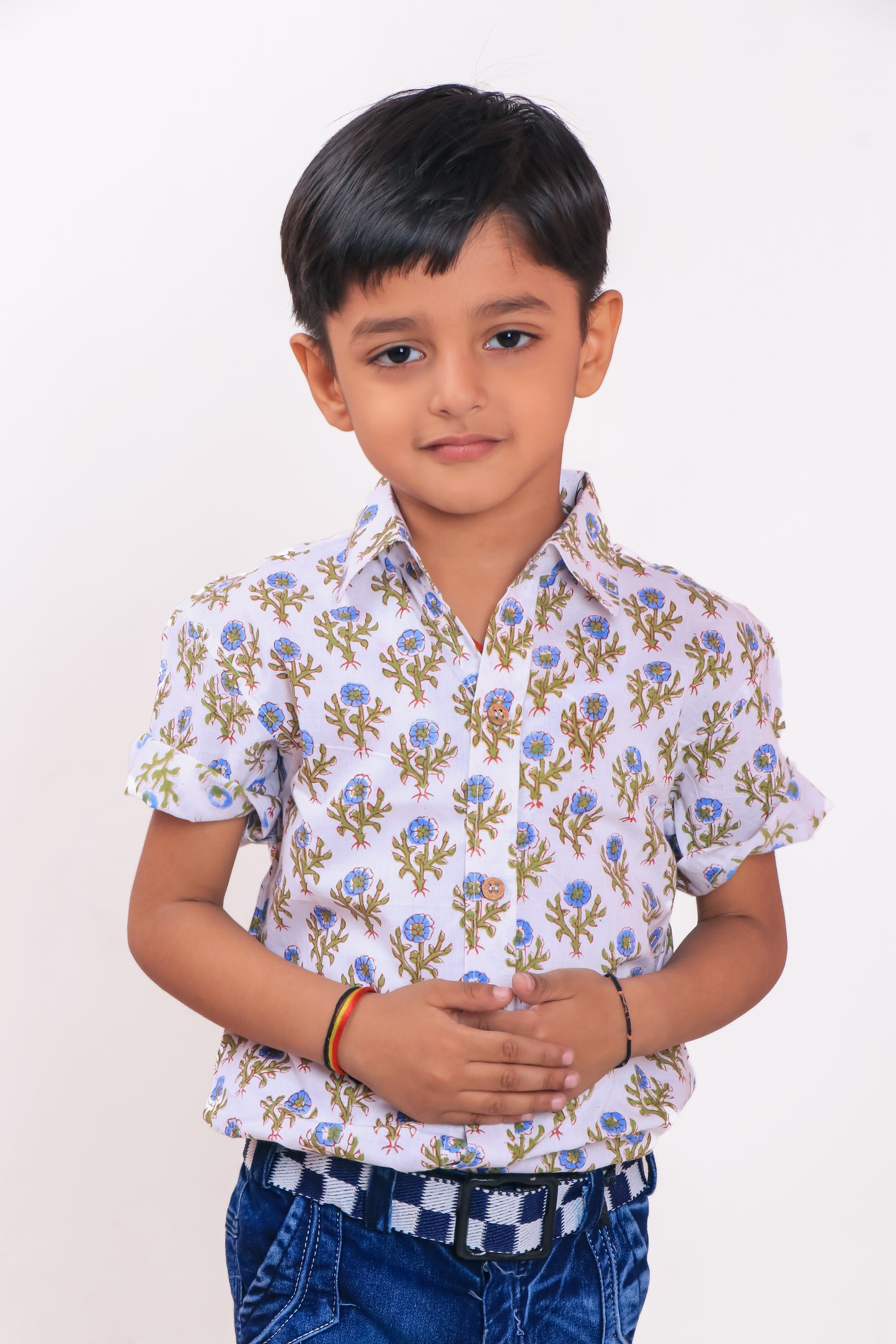 Adorable White Floral Shirt for Kids