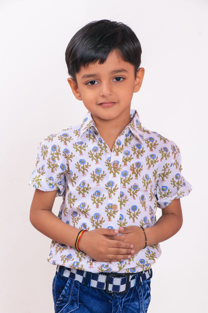 Adorable White Floral Shirt for Kids