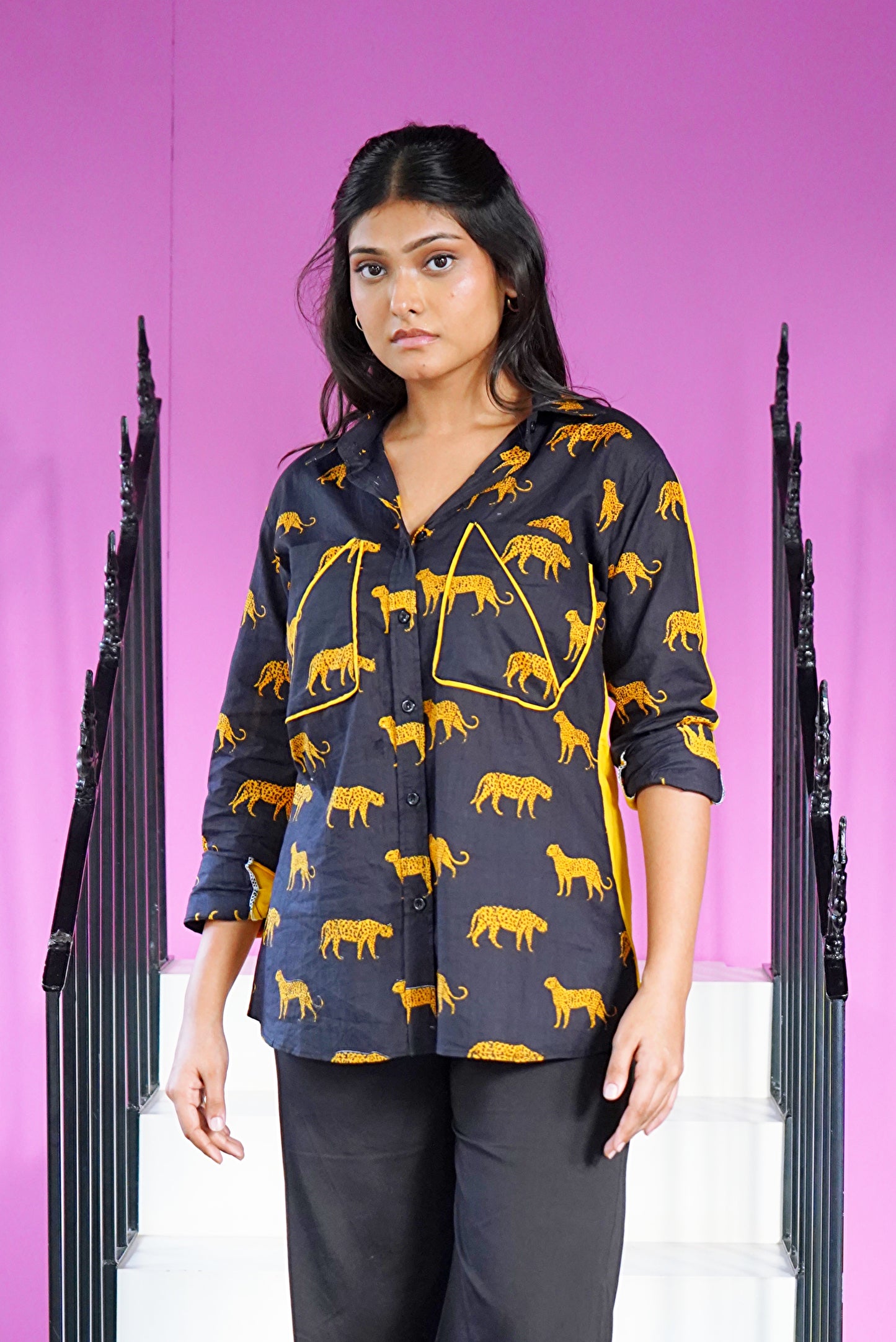 Black Leopard Shirt for women