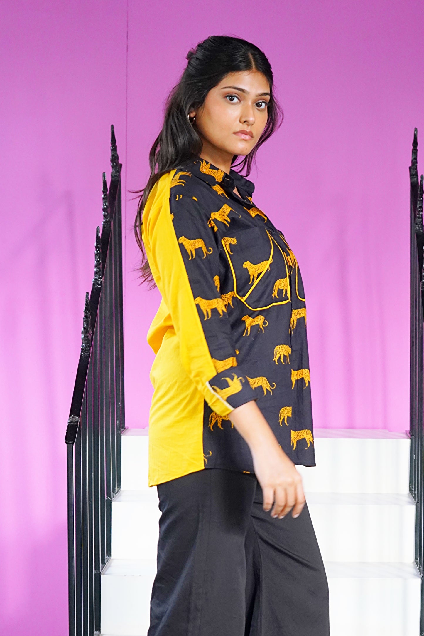 Black Leopard Shirt for women