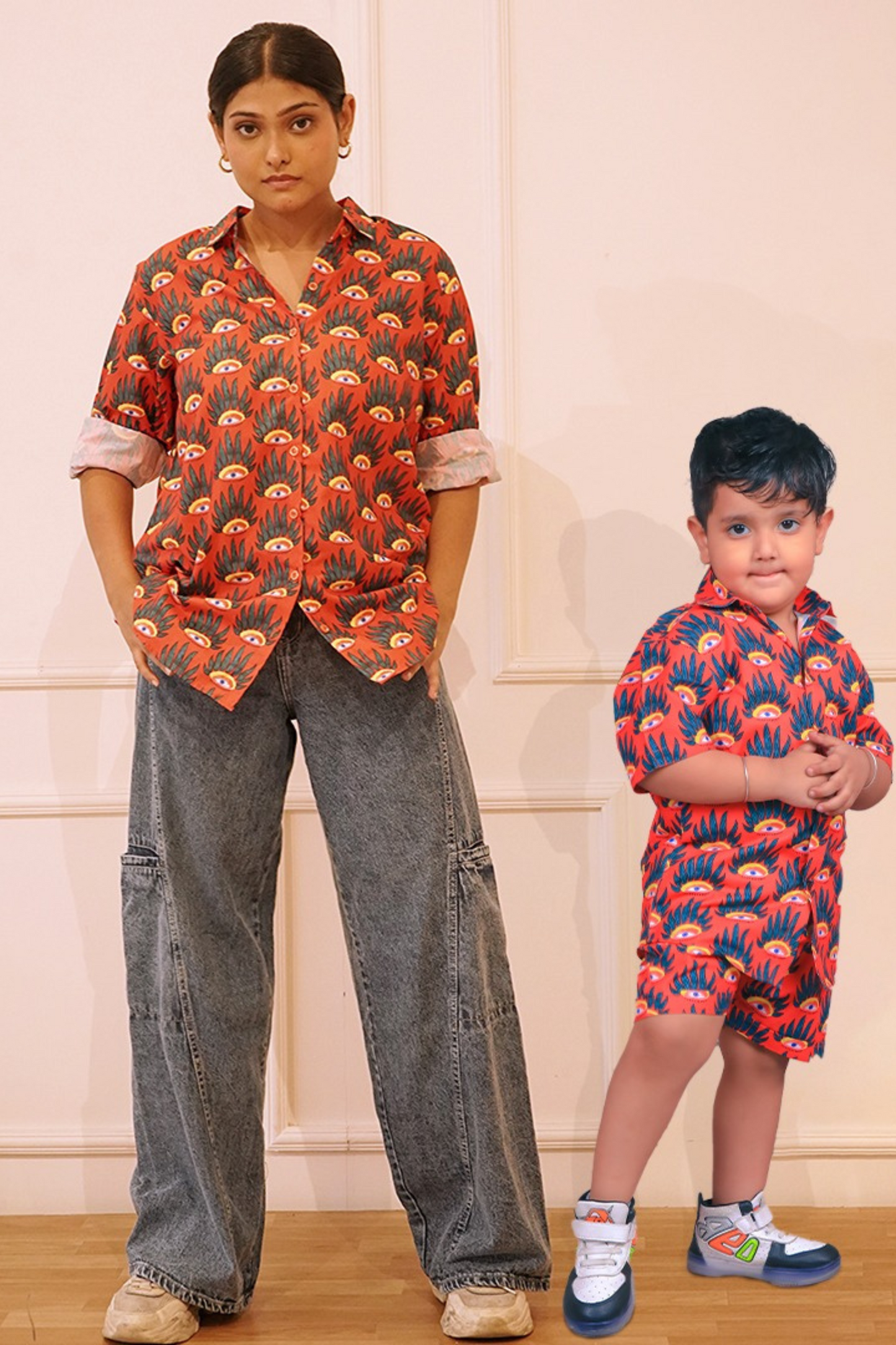 Evil Eye Print Mother Son Twinning Combo